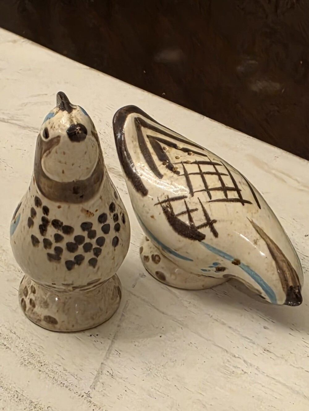 Vintage MCM Red Wing Pottery Bob White Quail Salt & Pepper Shakers